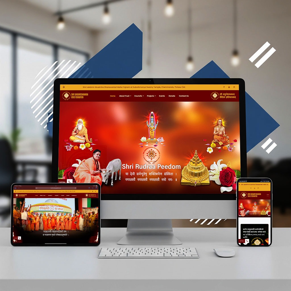 Trust Website Designers Sadhvi Devi Sangameshananda Saraswathy, fondly called as Devi Mataji, established Shri Sangameshananda Vedic Foundation.